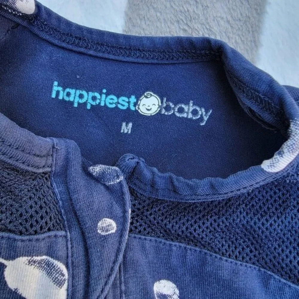 Happiest Baby Blue‎ Organic Cotton Space Print Sleep Swaddle Size 2-4m